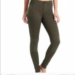 Athleta Trailsetter Ponte Moto Leggings Yosemite Green Size 6